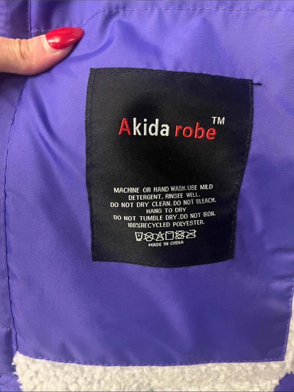 Akida swim robe Purple Waterproof Jacket with Sherpa Lining